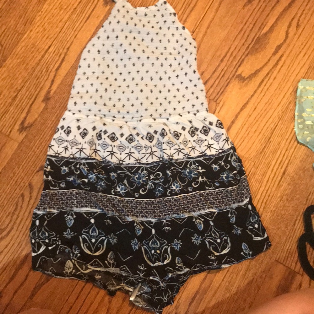 Blue printed halter top romper from Urban